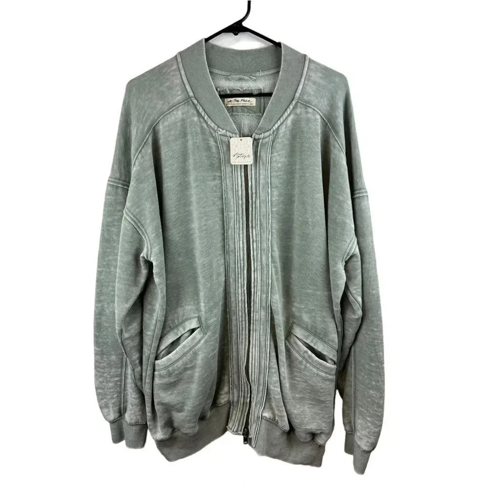 Free People Robby Bomber / Washed Army M - Picture 10 of 16